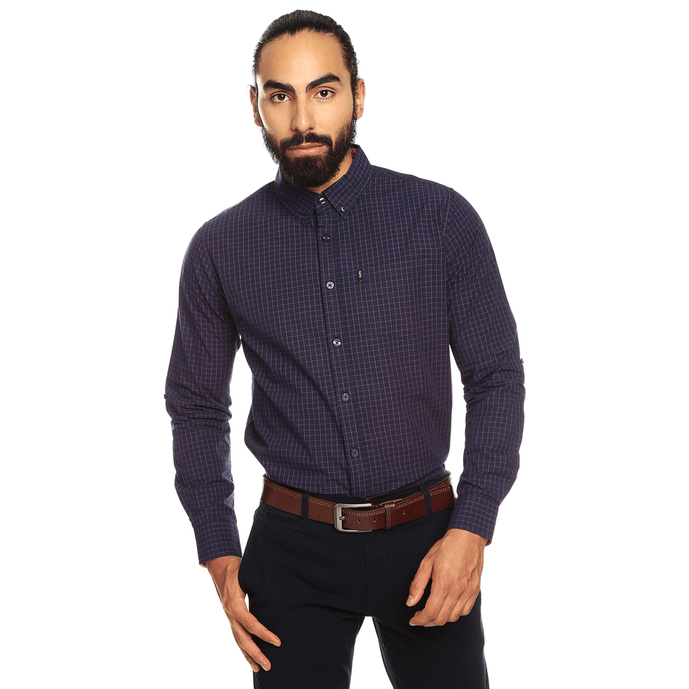Camisa Para Hombre Manga Larga Cuadros Down En Sv Totto Com Tottoelsalvador
